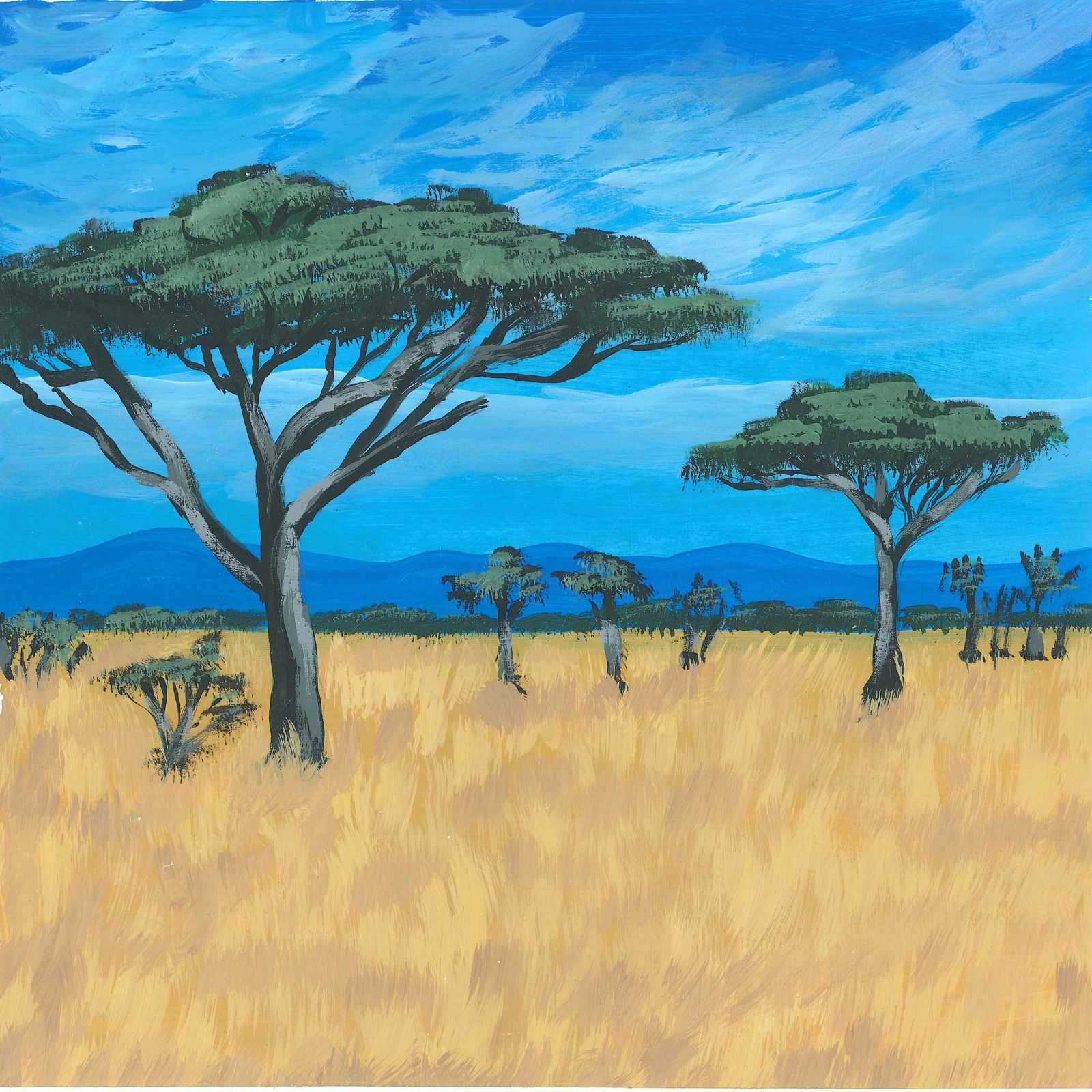 Kalahari Dawn - nature landscape painting - earth.fm