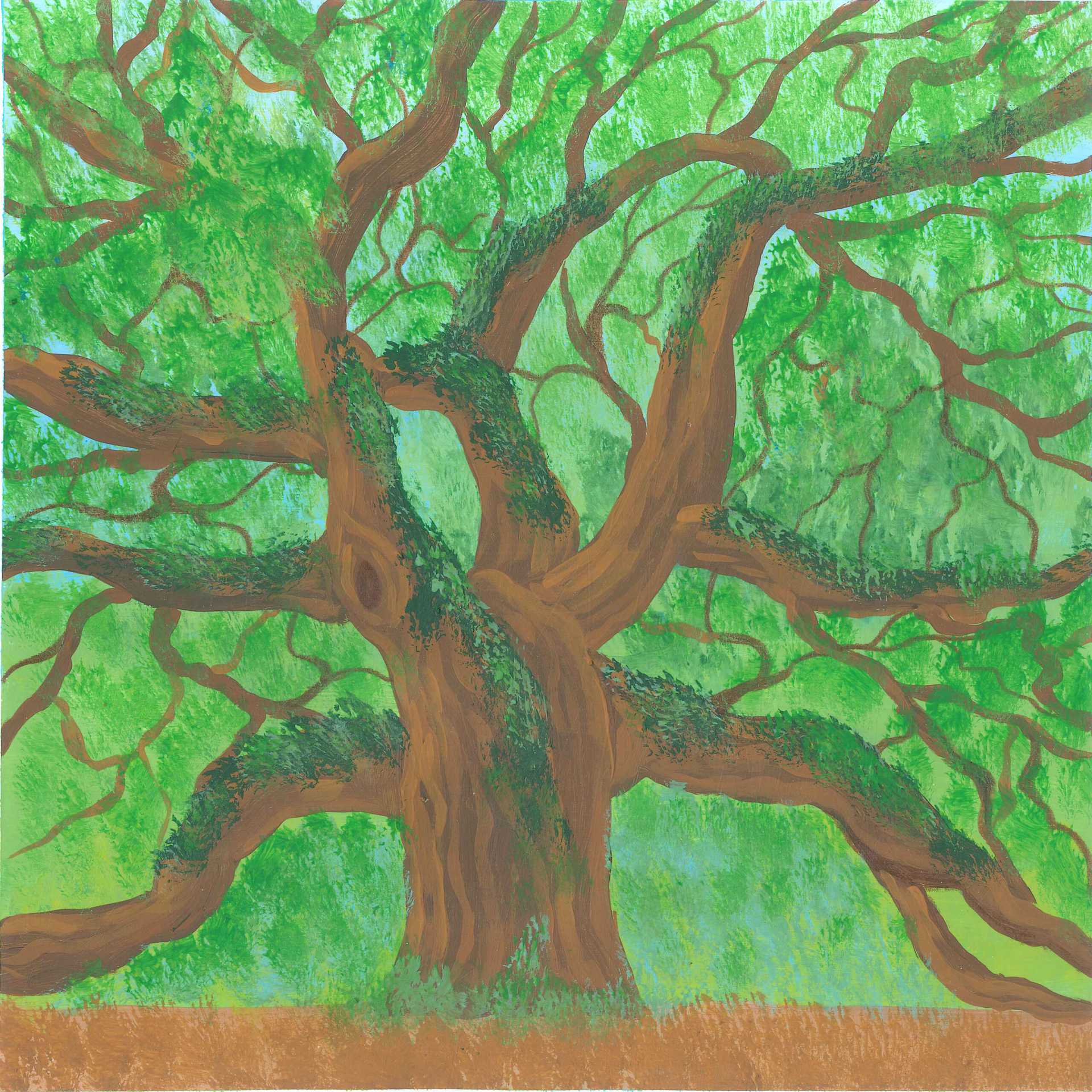 An Intimate Recording On a Tree Branch - nature landscape painting - earth.fm