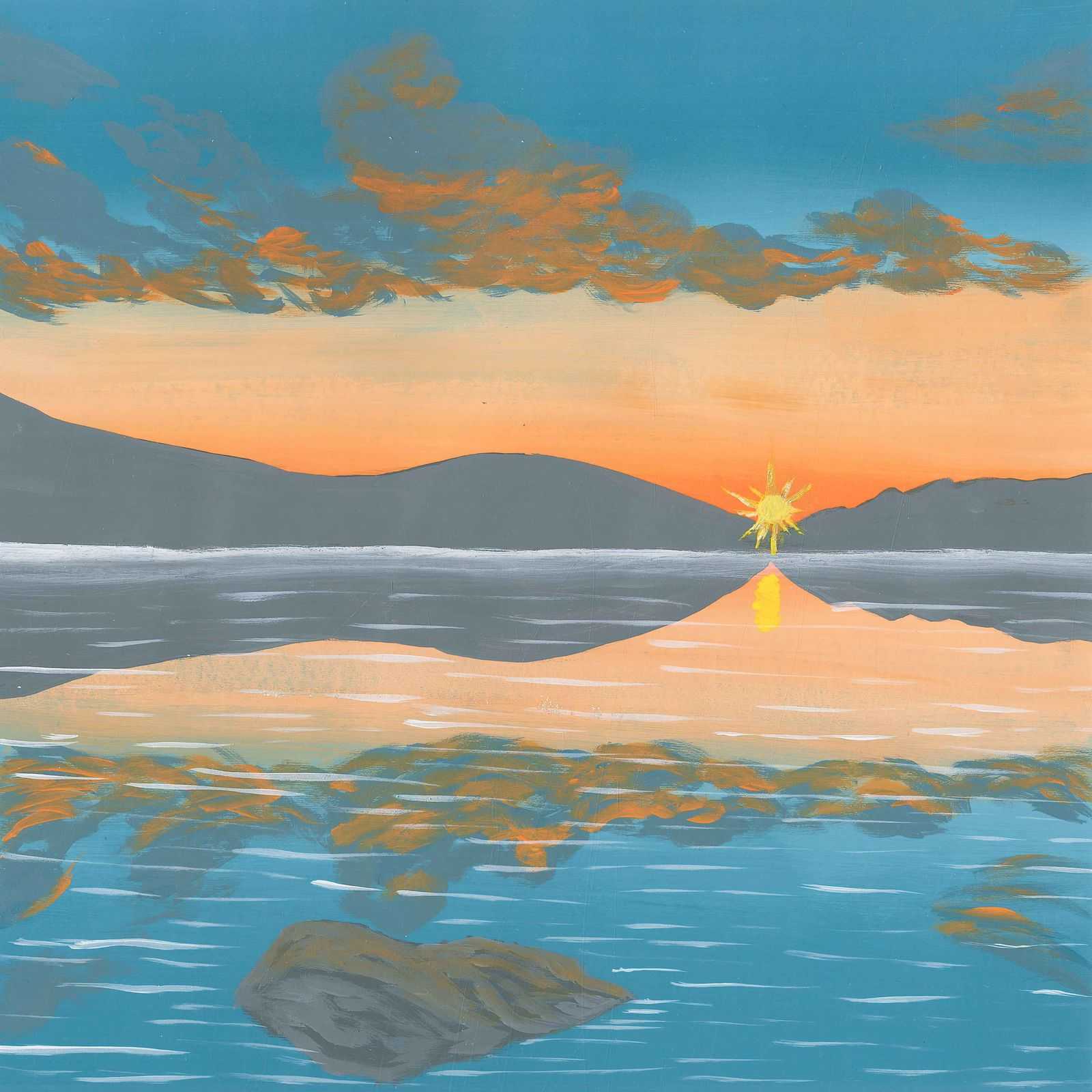 Tacumshin Sunrise: Big Surf & Winter Waterbirds - nature landscape painting - earth.fm