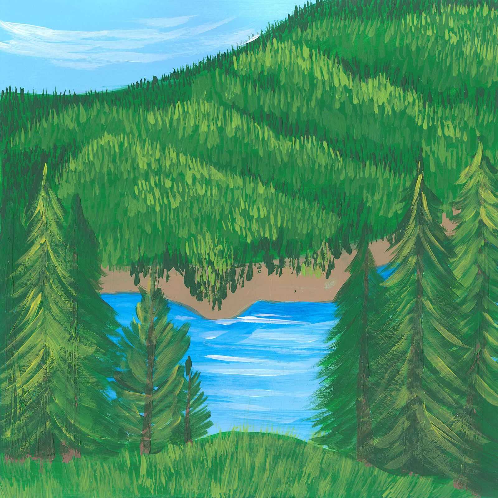 Burbling Creek - nature landscape painting - earth.fm