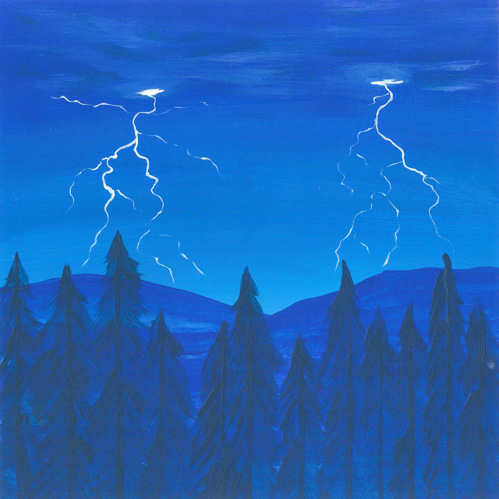 Summer Thunderstorm at Mountain Ridge - nature landscape painting - earth.fm